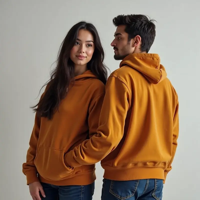 ฮูดดี้ผ้าสวมสบาย มีฮู้ดและกระเป๋าหน้า